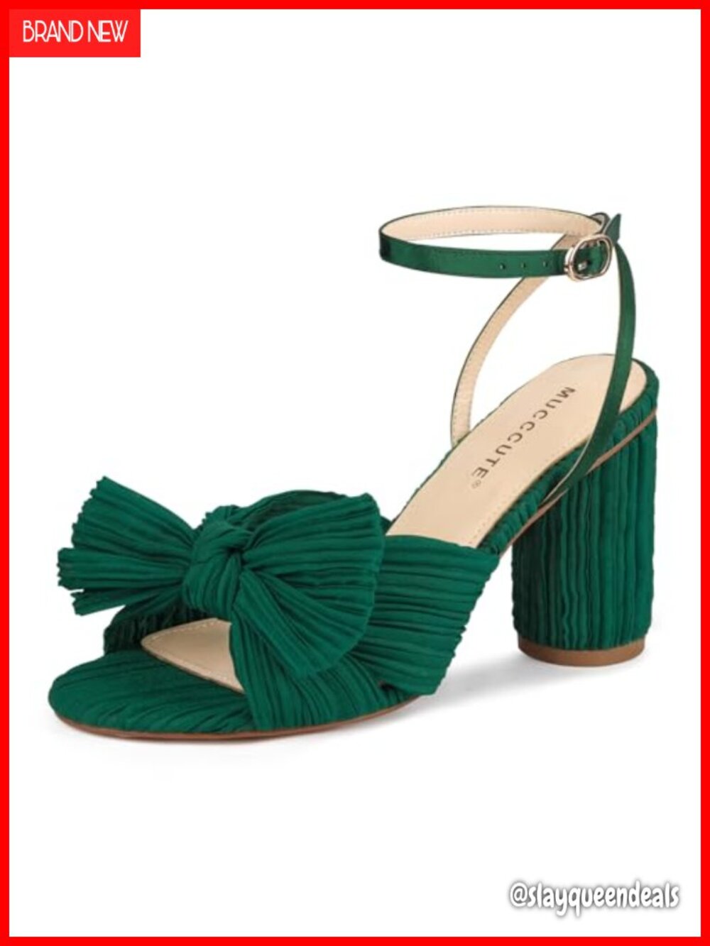 Women's Bow Knot Chunky Heeled Sandals Ankle Buckle Strap Open Toe 3.15in Heels